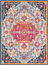 Surya Floransa Fsa-2312 Medium Gray, Beige, Navy, Bright Pink Rugs.