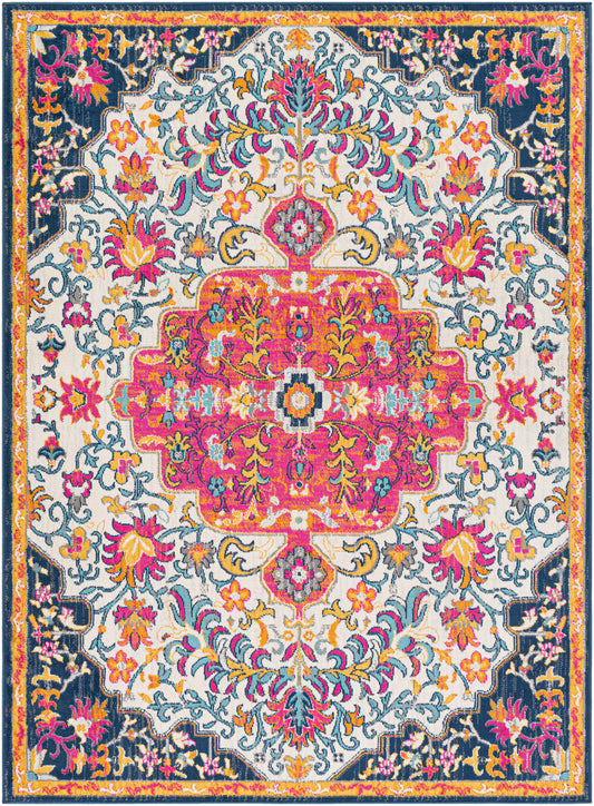 Surya Floransa Fsa-2312 Medium Gray, Beige, Navy, Bright Pink Area Rug