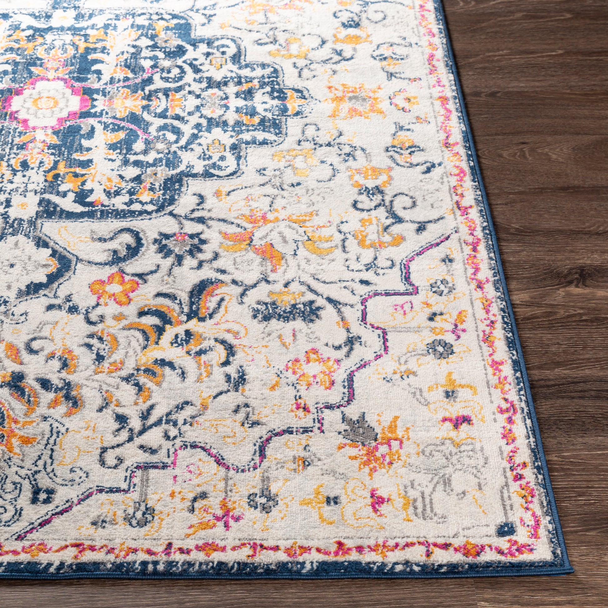 Surya Floransa Fsa-2313 Navy, Beige, Medium Gray, Silver Gray Area Rug