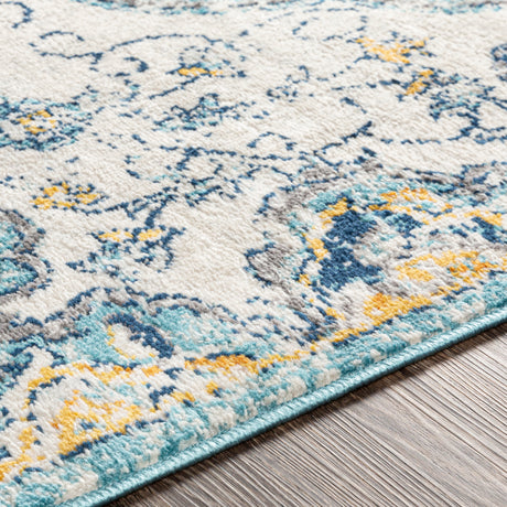 Surya Floransa Fsa-2324 Sky Blue, Beige, Silver Gray, Medium Gray Rugs.