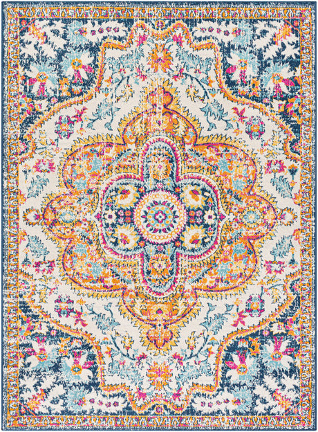 Surya Floransa Fsa-2333 Burnt Orange, Saffron, Navy, Bright Pink Rugs.