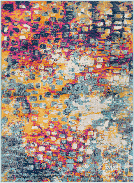 Surya Floransa Fsa-2335 Bright Pink, Saffron, Burnt Orange, Silver Gray Rugs.