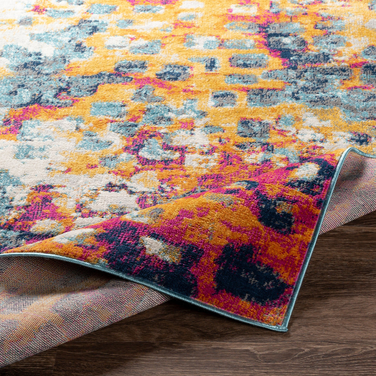 Surya Floransa Fsa-2335 Bright Pink, Saffron, Burnt Orange, Silver Gray Rugs.