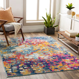 Surya Floransa Fsa-2335 Bright Pink, Saffron, Burnt Orange, Silver Gray Rugs.