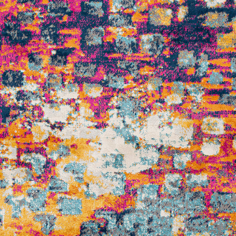 Surya Floransa Fsa-2335 Bright Pink, Saffron, Burnt Orange, Silver Gray Rugs.