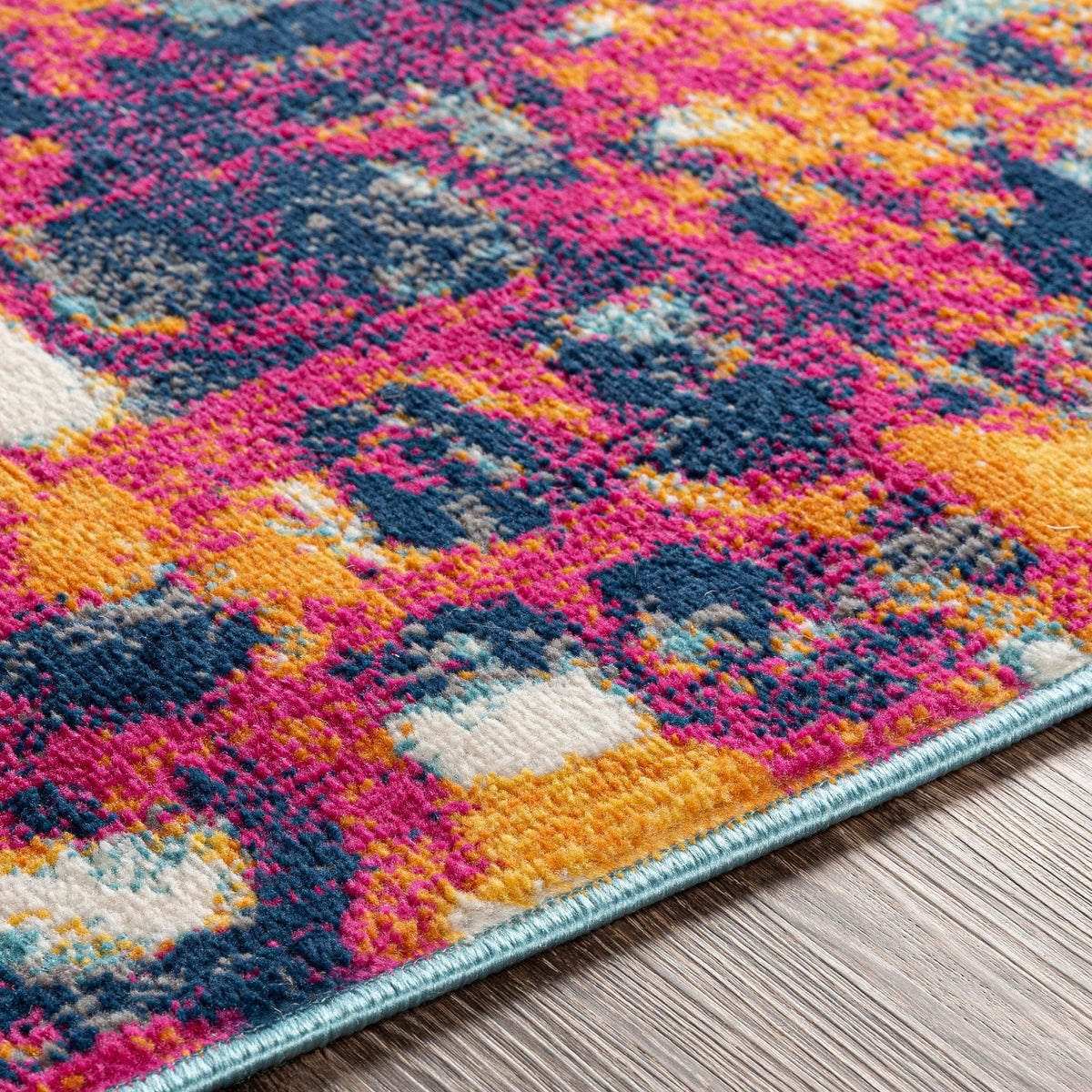 Surya Floransa Fsa-2335 Bright Pink, Saffron, Burnt Orange, Silver Gray Rugs.