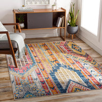 Surya Floransa Fsa-2341 Fuchsia, Orange, Yellow, Dark Blue Area Rug