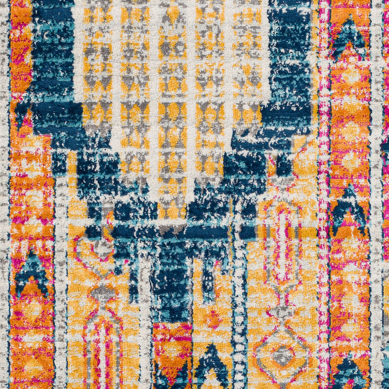 Surya Floransa Fsa-2341 Fuchsia, Orange, Yellow, Dark Blue Area Rug