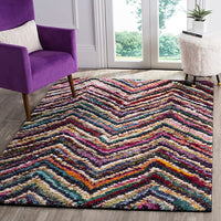 Safavieh Fiesta Shag Fsg363M Multi Chevron Area Rug