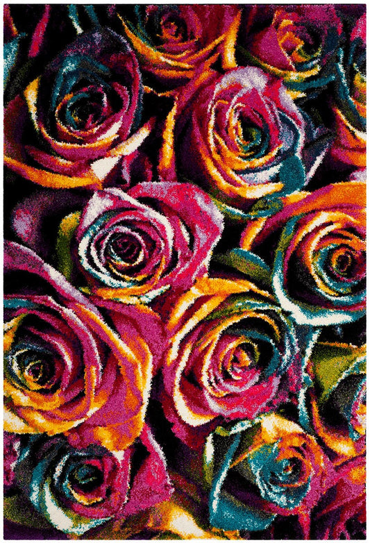 Safavieh Fiesta Shag Fsg366B Fuchsia / Multi Floral / Country Area Rug