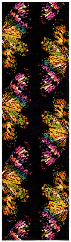 Safavieh Fiesta Shag Fsg368D Black / Yellow Shag Area Rug