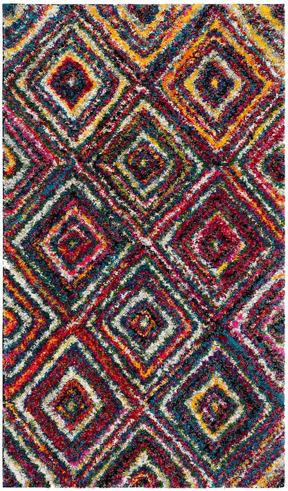 Safavieh Fiesta Shag Fsg384M Multi Bohemian Area Rug