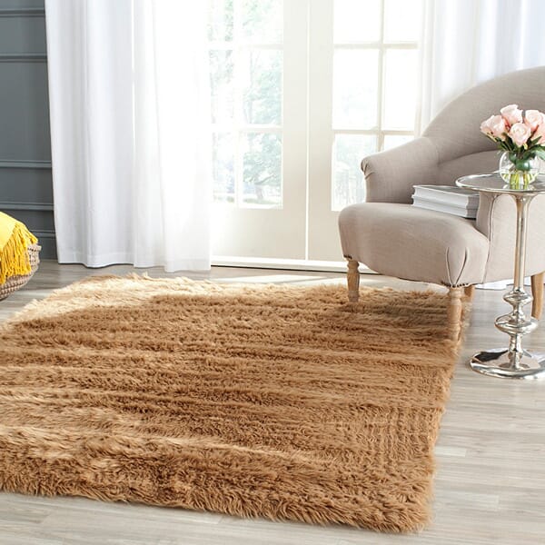 Safavieh Faux Sheep Skin Fss115E Camel Solid Color Area Rug