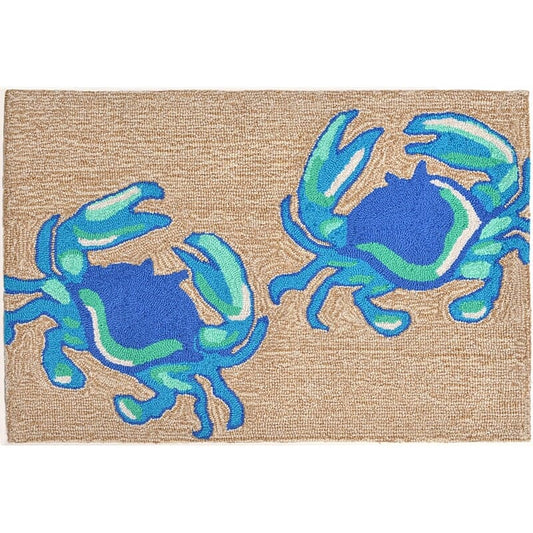Liora Manne Frontporch Crabs 1404/03 Blue Coastal Area Rug
