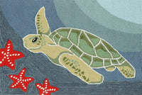 Liora Manne Frontporch Sea Turtle 1431/04 Ocean Coastal Area Rug
