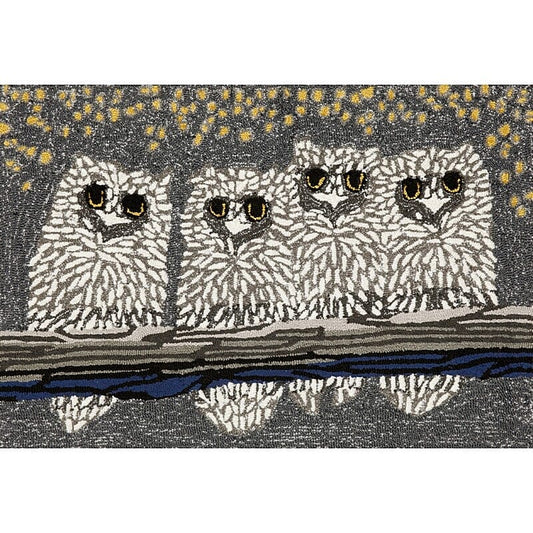 Liora Manne Frontporch Owls 1443/47 Night Novelty Area Rug