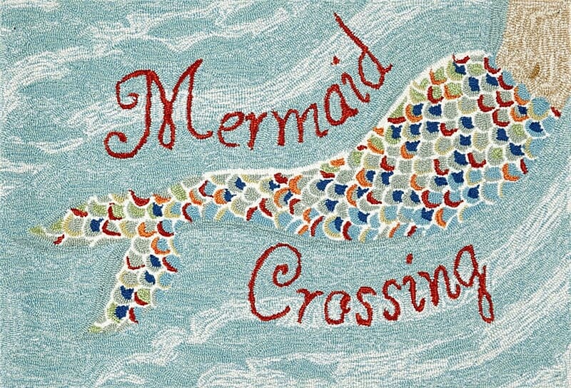 Liora Manne Frontporch Mermaid Crossing 1448/03 Water Coastal Area Rug