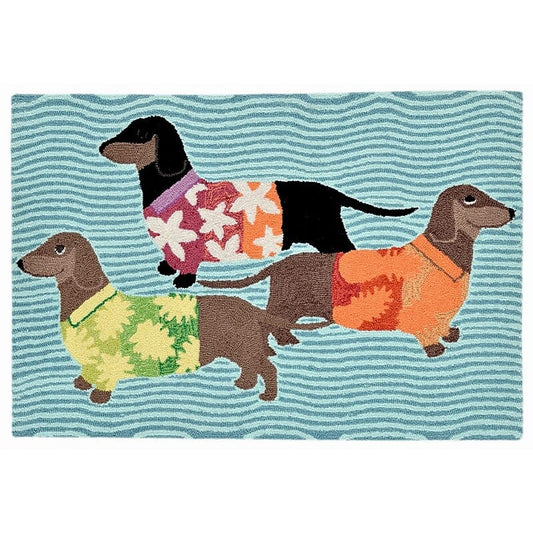 Liora Manne Frontporch Tropical Hounds 1583/44 Multi Novelty Area Rug