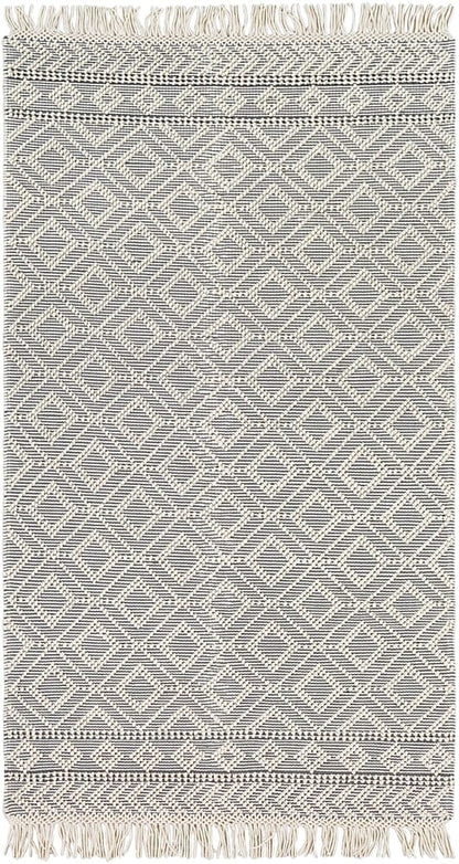 Surya Farmhouse Tassels Fts-2303 Medium Gray, White Moroccan Area Rug