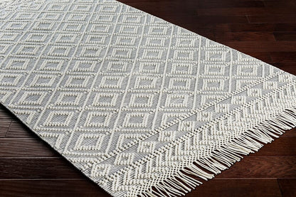 Surya Farmhouse Tassels Fts-2303 Medium Gray, White Moroccan Area Rug