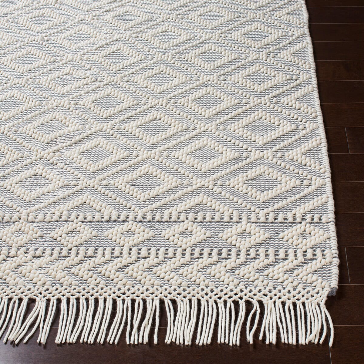 Surya Farmhouse Tassels Fts-2303 Medium Gray, White Moroccan Area Rug