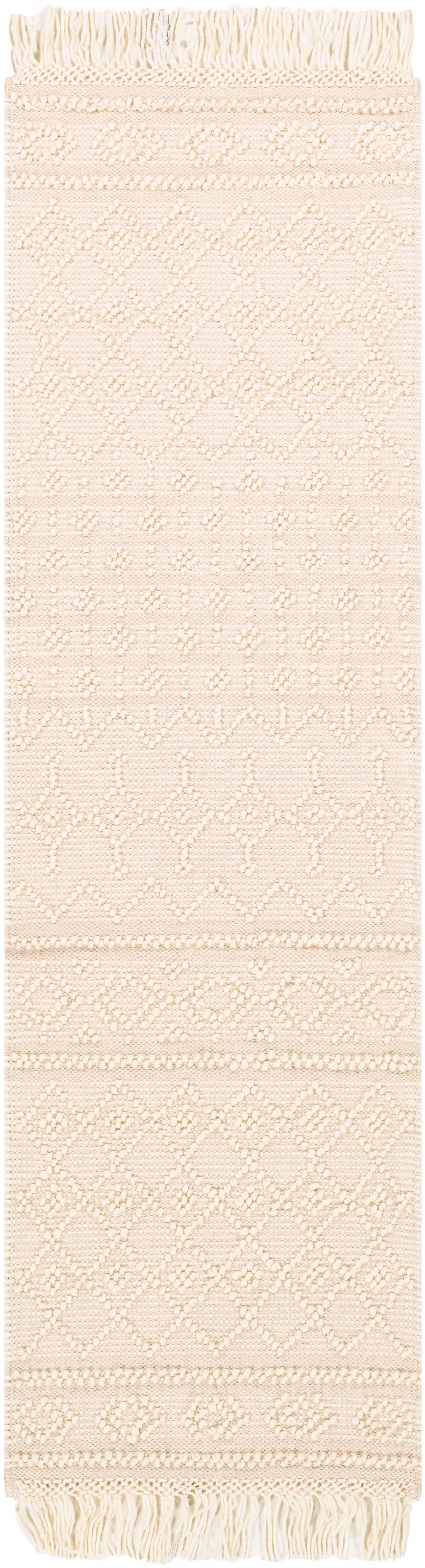 Surya Farmhouse Tassels Fts-2305 White, Beige Rugs.