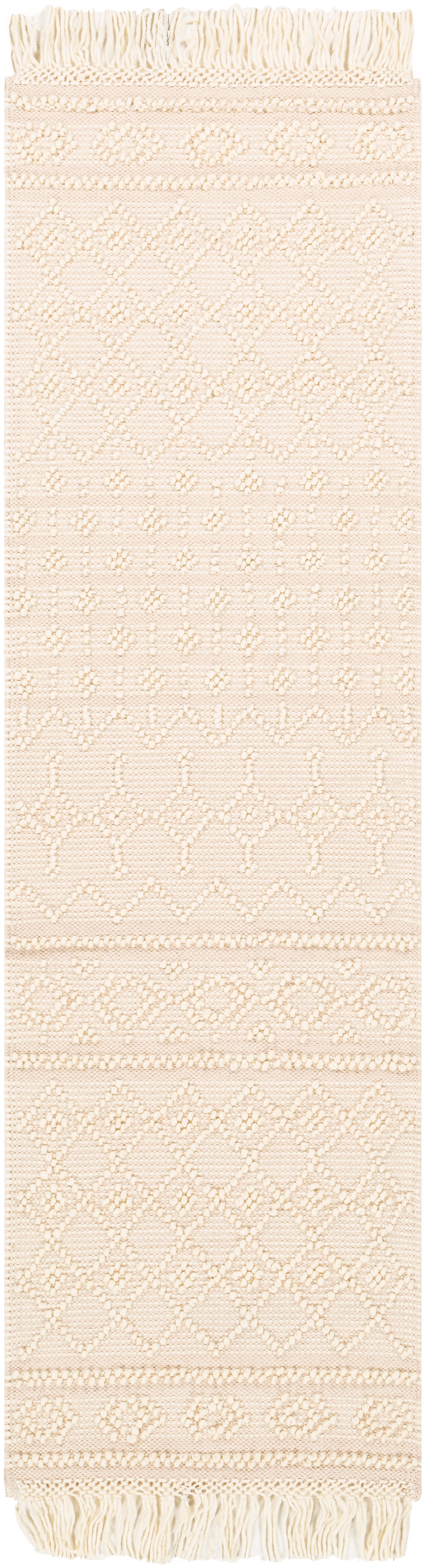 Surya Farmhouse Tassels Fts-2305 White, Beige Area Rug