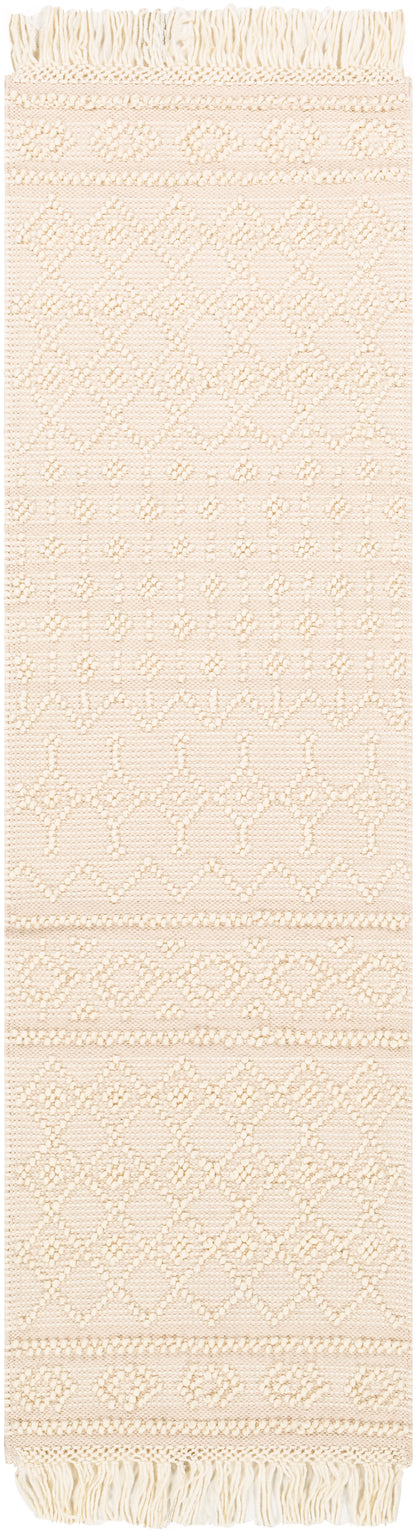 Surya Farmhouse Tassels Fts-2305 White, Beige Area Rug