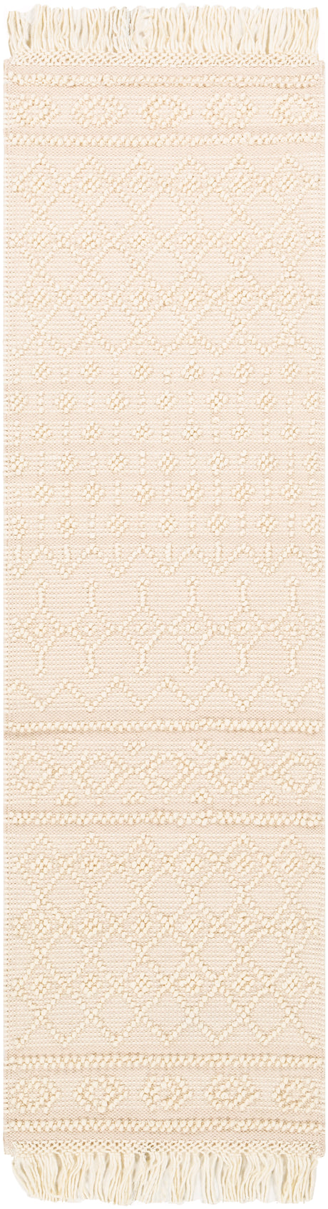 Surya Farmhouse Tassels Fts-2305 White, Beige Rugs.