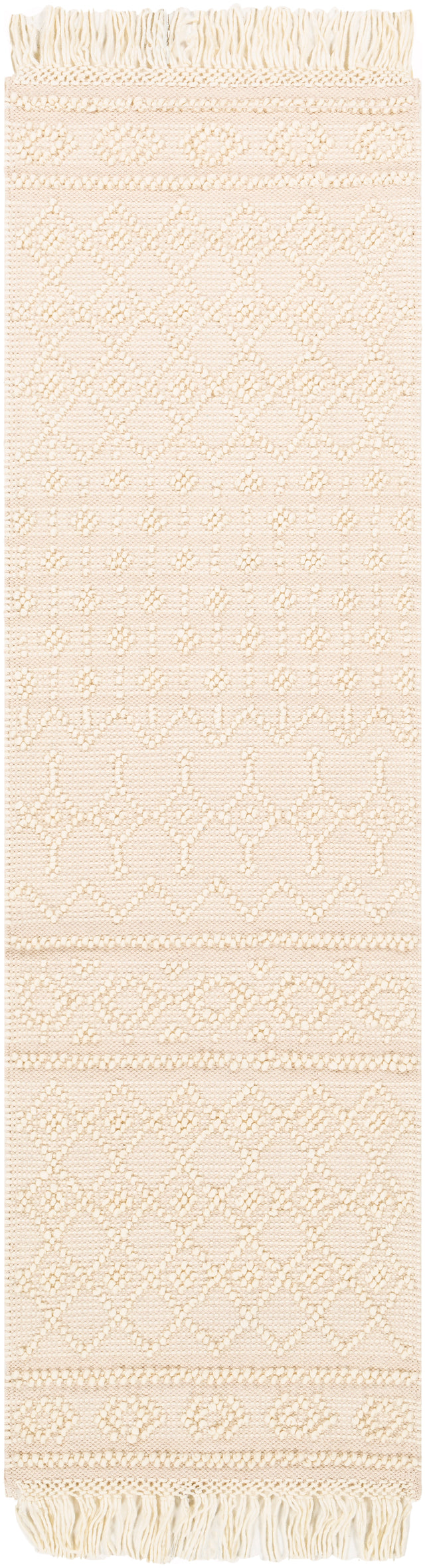 Surya Farmhouse Tassels Fts-2305 White, Beige Rugs.