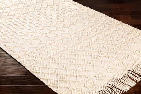 Surya Farmhouse Tassels Fts-2305 White, Beige Rugs.