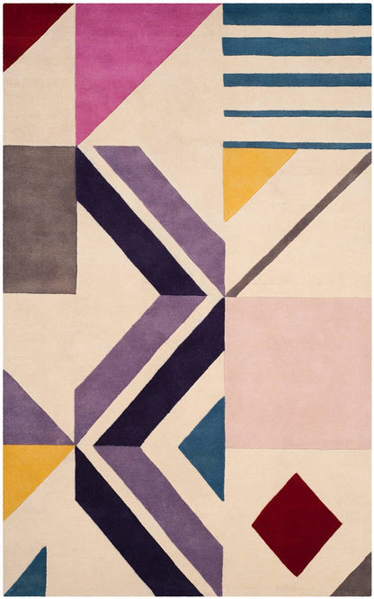 Safavieh Fifth Avenue Ftv116A Ivory / Purple Geometric Area Rug