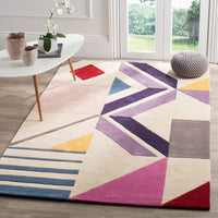 Safavieh Fifth Avenue Ftv116A Ivory / Purple Geometric Area Rug