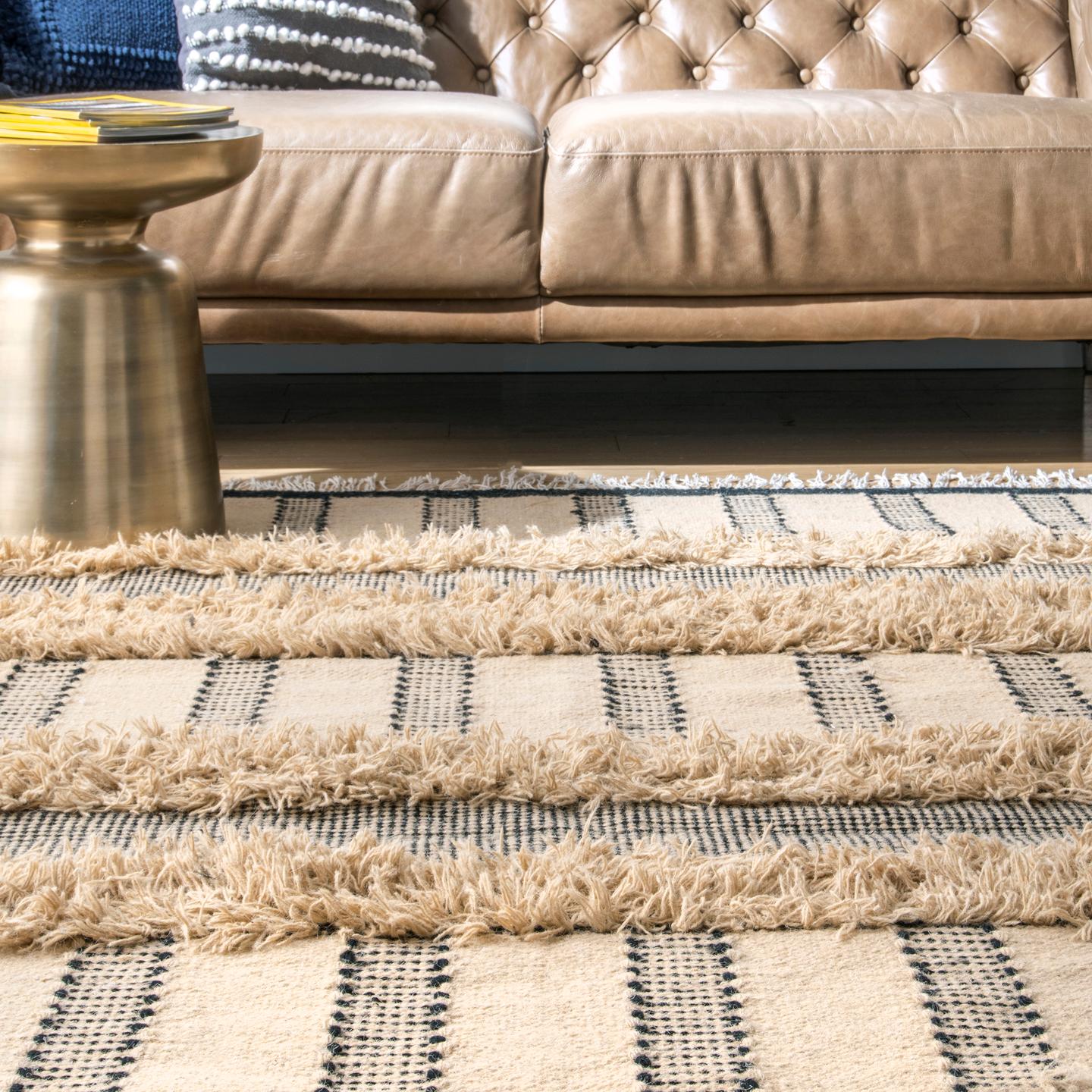 Nuloom Rosalyn Ziggy Stripes Nro3326A Tan Area Rug