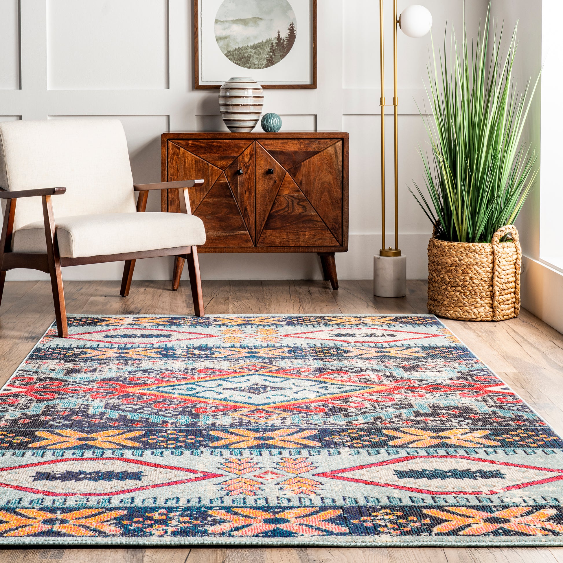 Nuloom Kamila Bohemian Southwestern Nka2272A Blue Area Rug