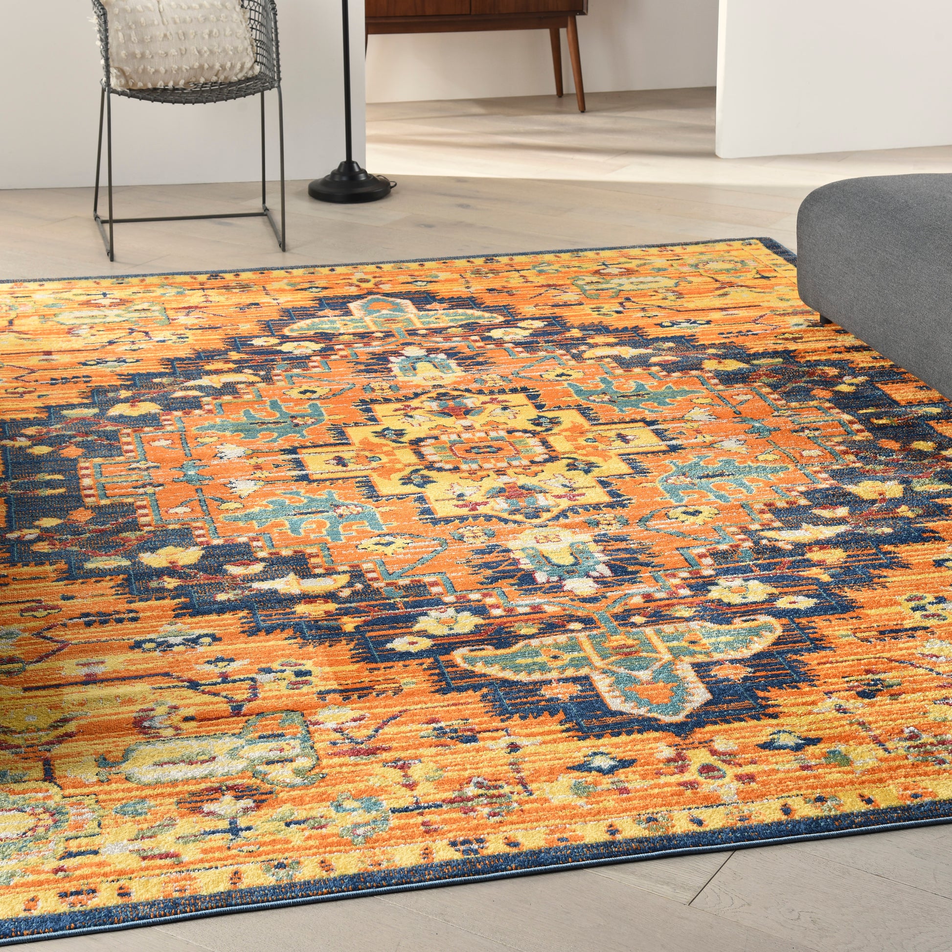 Nourison Allur Alr04 Orange Multicolor Area Rug