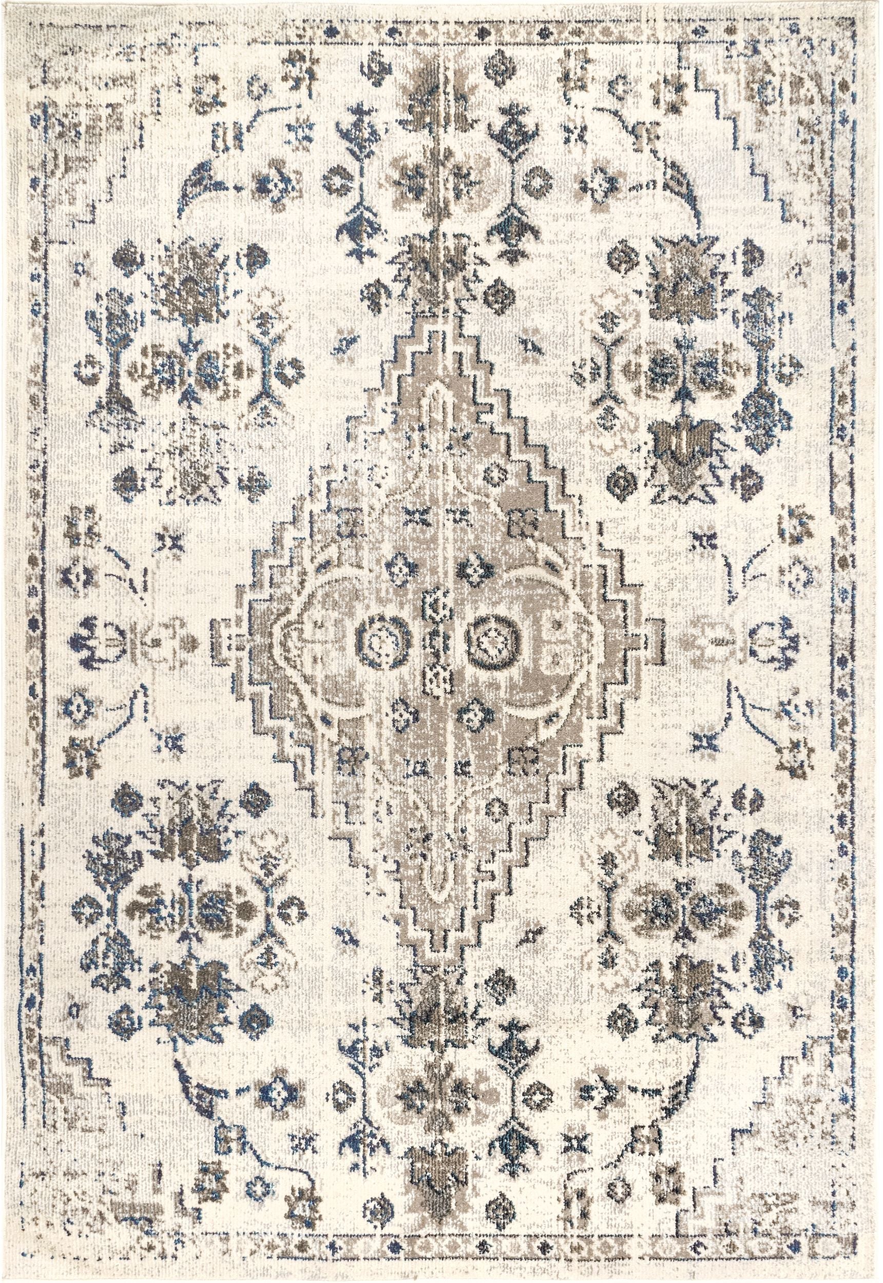 Nuloom Leahy Bohemian Floral Distressed Nle1399A Gray Area Rug