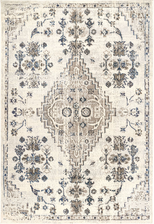 Nuloom Leahy Bohemian Floral Distressed Nle1399A Gray Area Rug