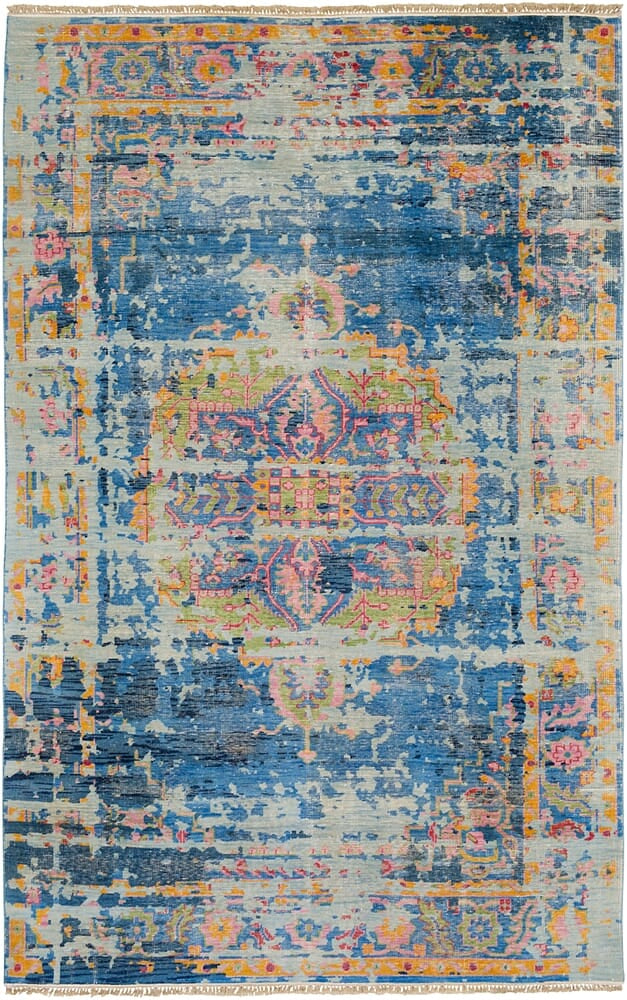 Surya Festival Fvl-1007 Denim, Dark Blue, Navy, Taupe Vintage / Distressed Area Rug