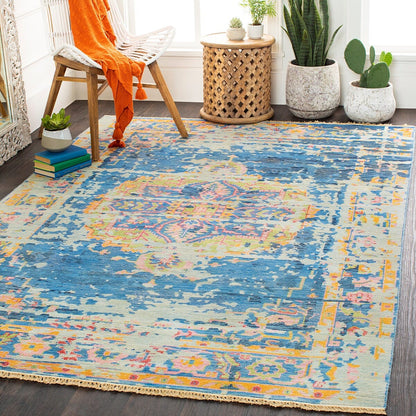 Surya Festival Fvl-1007 Denim, Dark Blue, Navy, Taupe Vintage / Distressed Area Rug