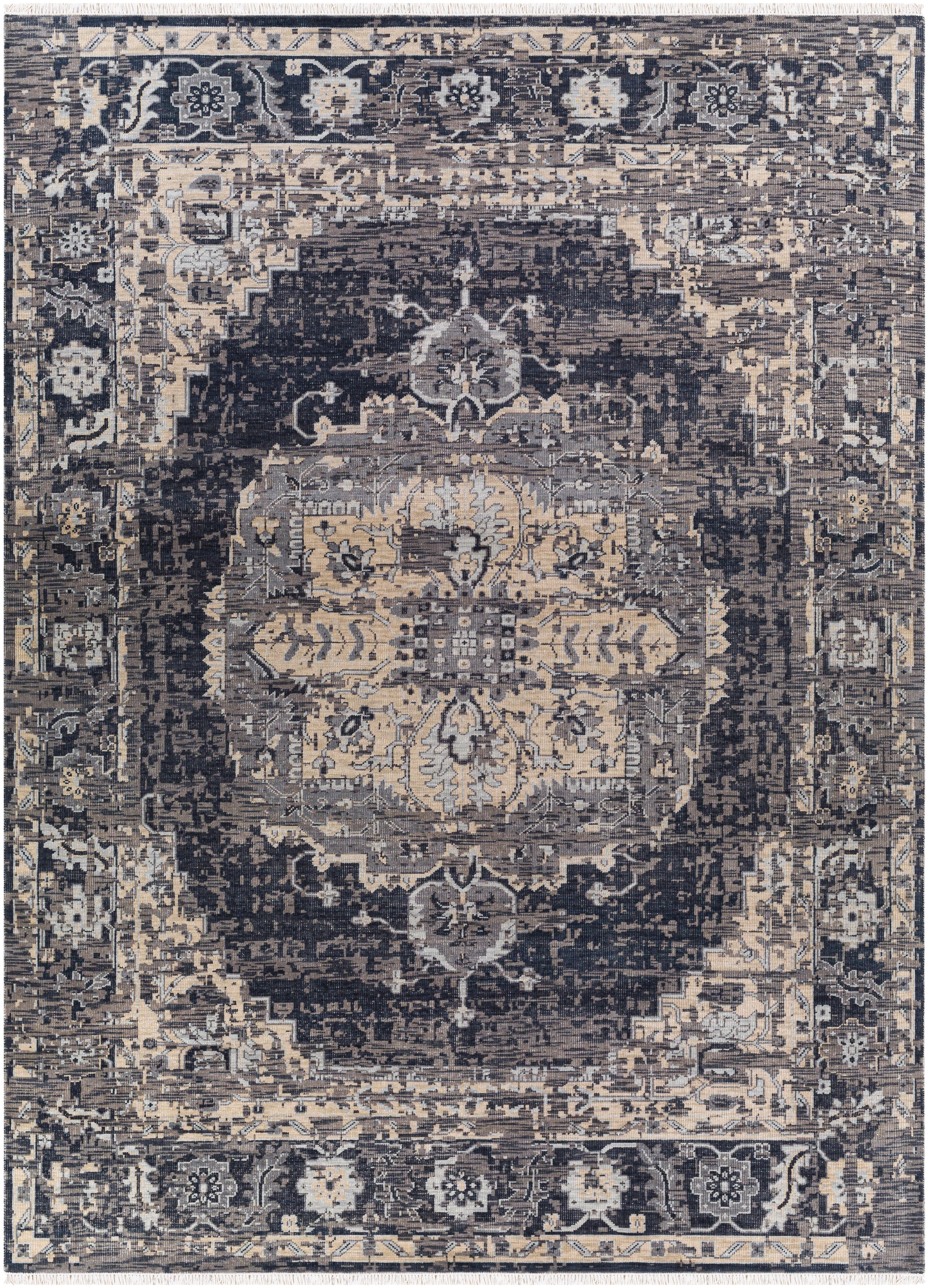 Surya Festival Fvl-1009 Black, Charcoal Area Rug