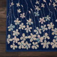 Nourison Tranquil Tra04 Navy Floral / Country Area Rug