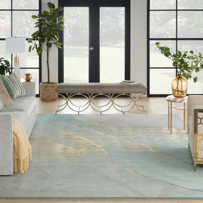 Nourison Prismatic Prs27 Grey/Seafoam Area Rug