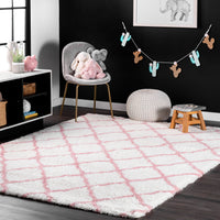 Nuloom Nelda Trellis Kids Nne2915A Baby Pink Area Rug