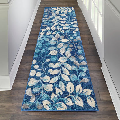 Nourison Tranquil Tra03 Navy Floral / Country Area Rug
