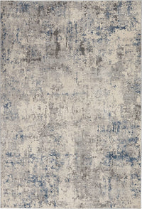 Nourison Rustic Textures Rus07 Ivory / Grey-Blue Area Rug