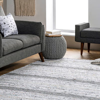 Nuloom Seraphina Mottled Stipe Nse2792A Gray Area Rug