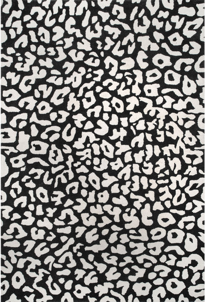 Nuloom Rorie Leopard Print Nro2683A Black Area Rug