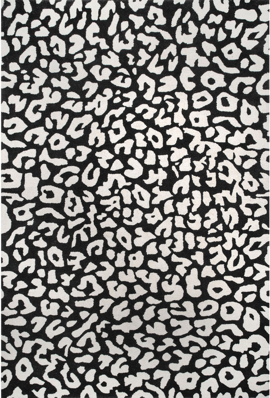 Nuloom Rorie Leopard Print Nro2683A Black Area Rug