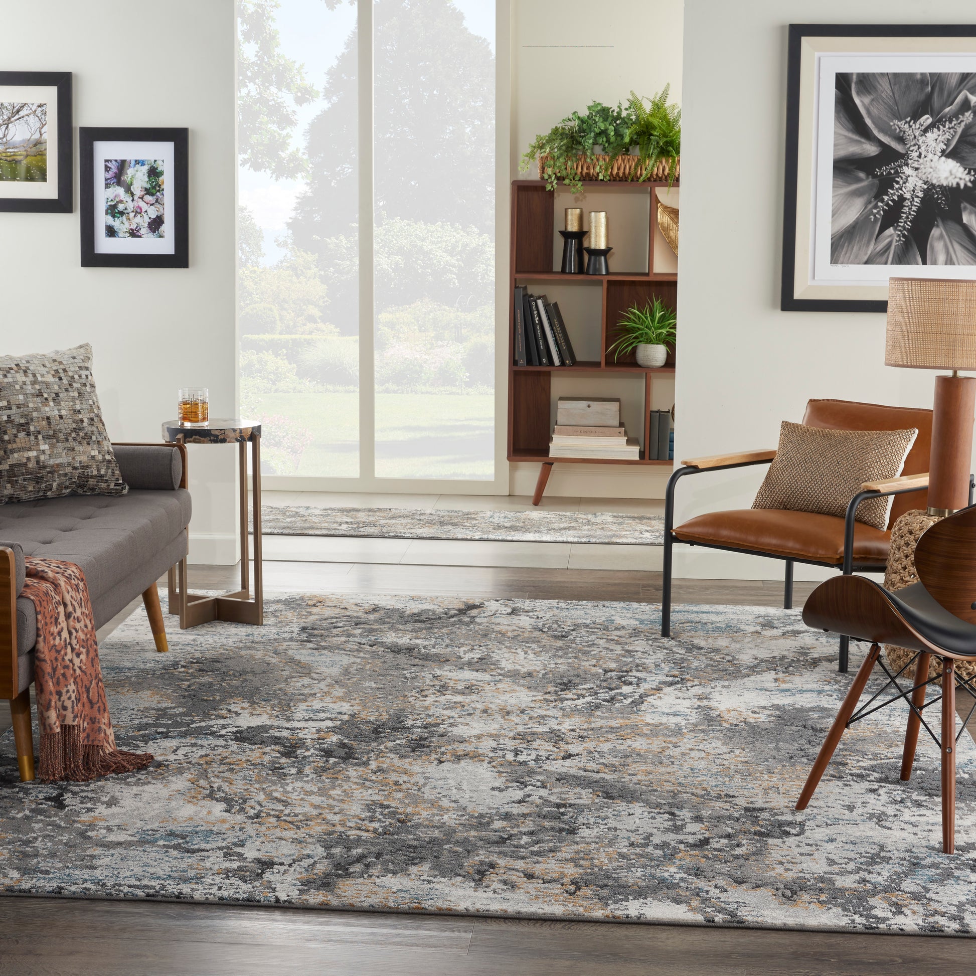 Nourison Tangra Tnr01 Grey/Multi Area Rug